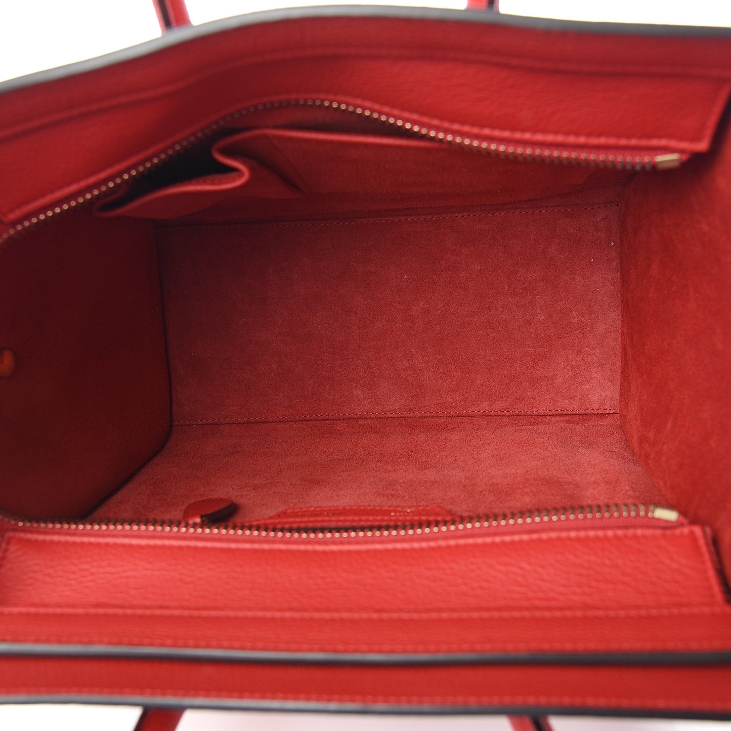 Drummed Calfskin Micro Luggage Red
