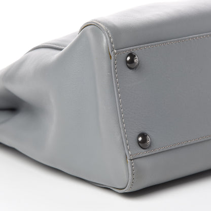 Fendi Vitello Suede Medium Peekaboo Iconic Satchel Grigio Chiaro 15 of 20