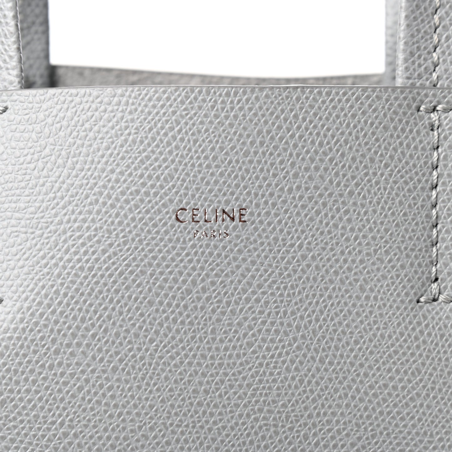 Grained Calfskin Small Vertical Cabas Mineral