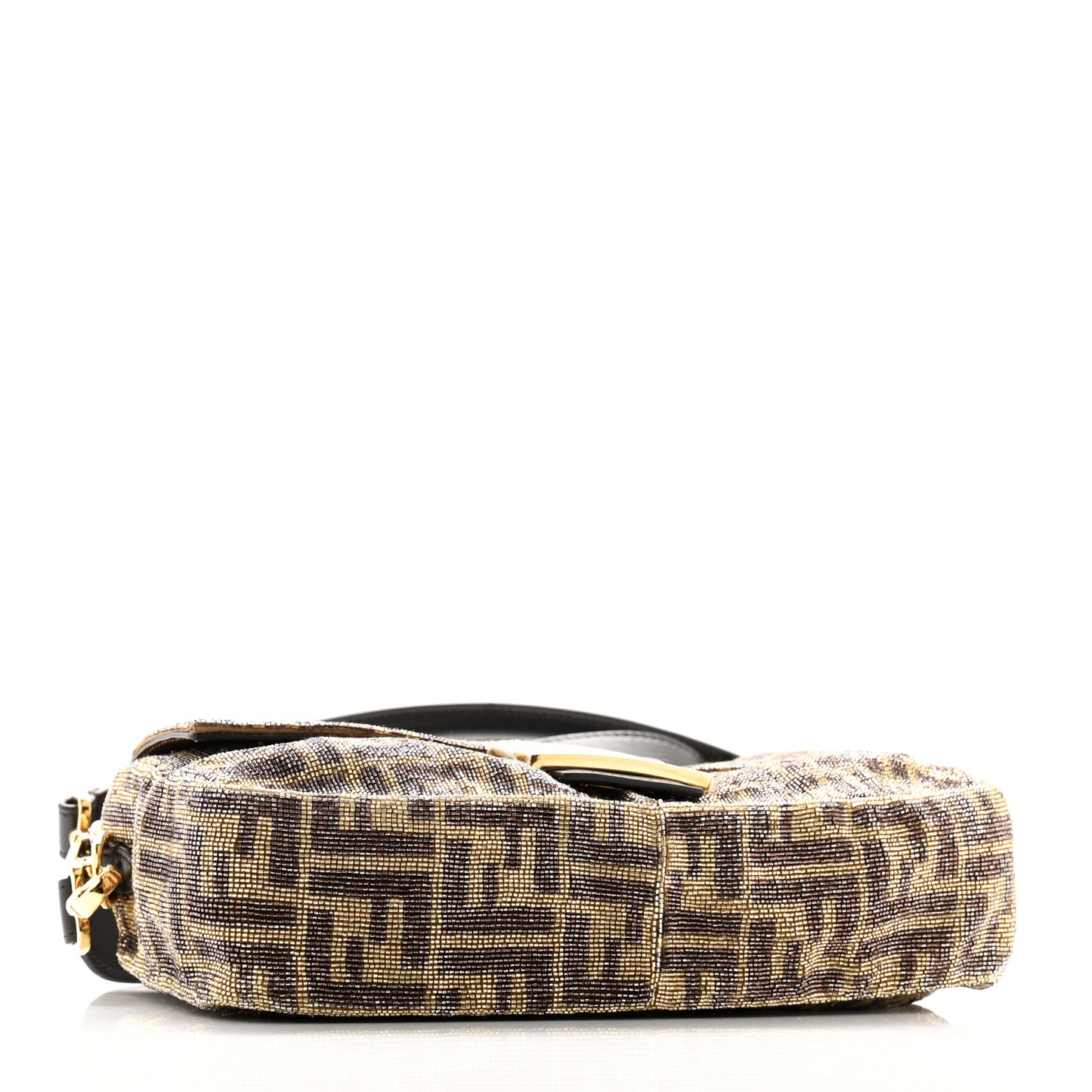 Vitello King Beaded Zucca Baguette Mogano Panna Ebano