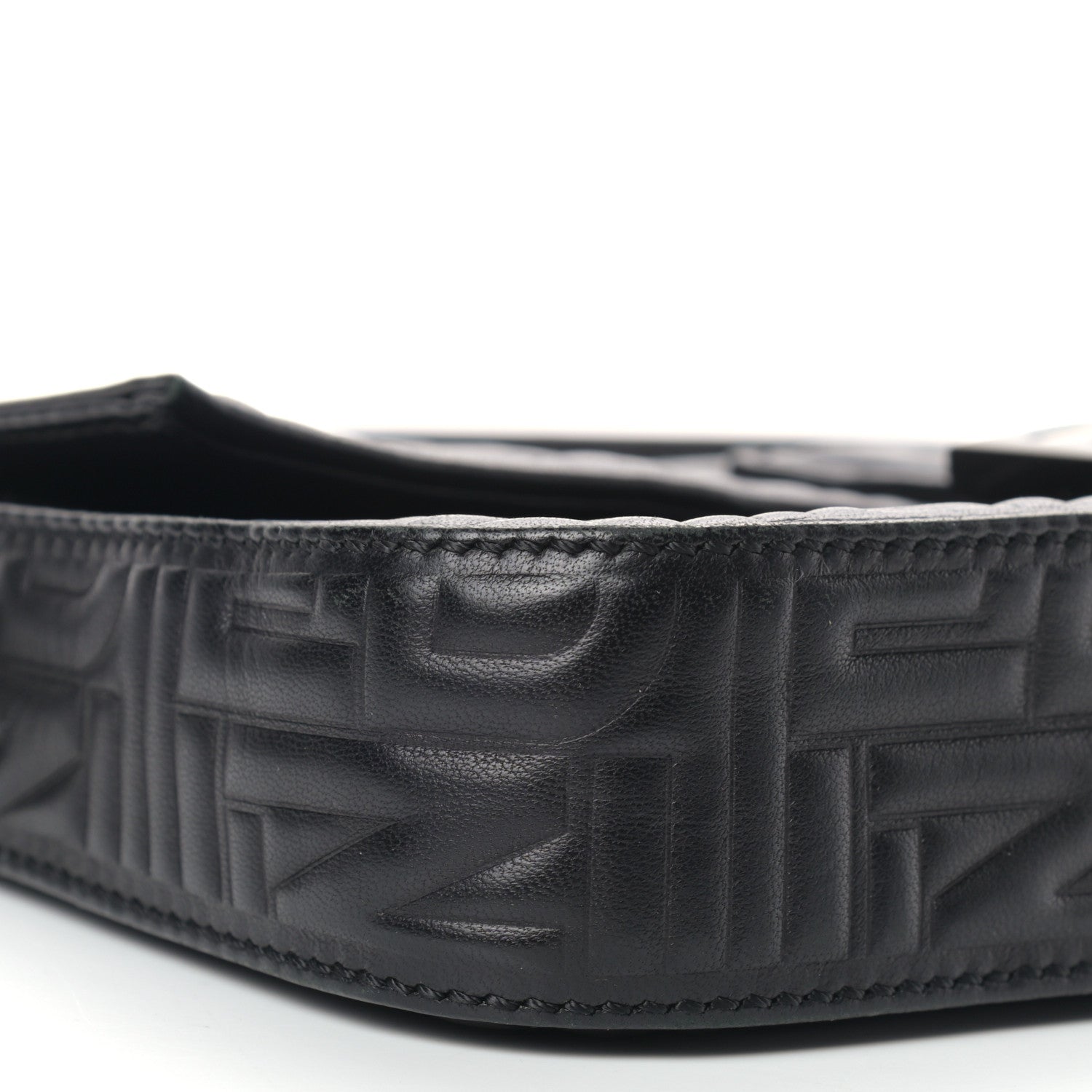 Fendi Nappa Logo Embossed Baguette Black 7 of 10