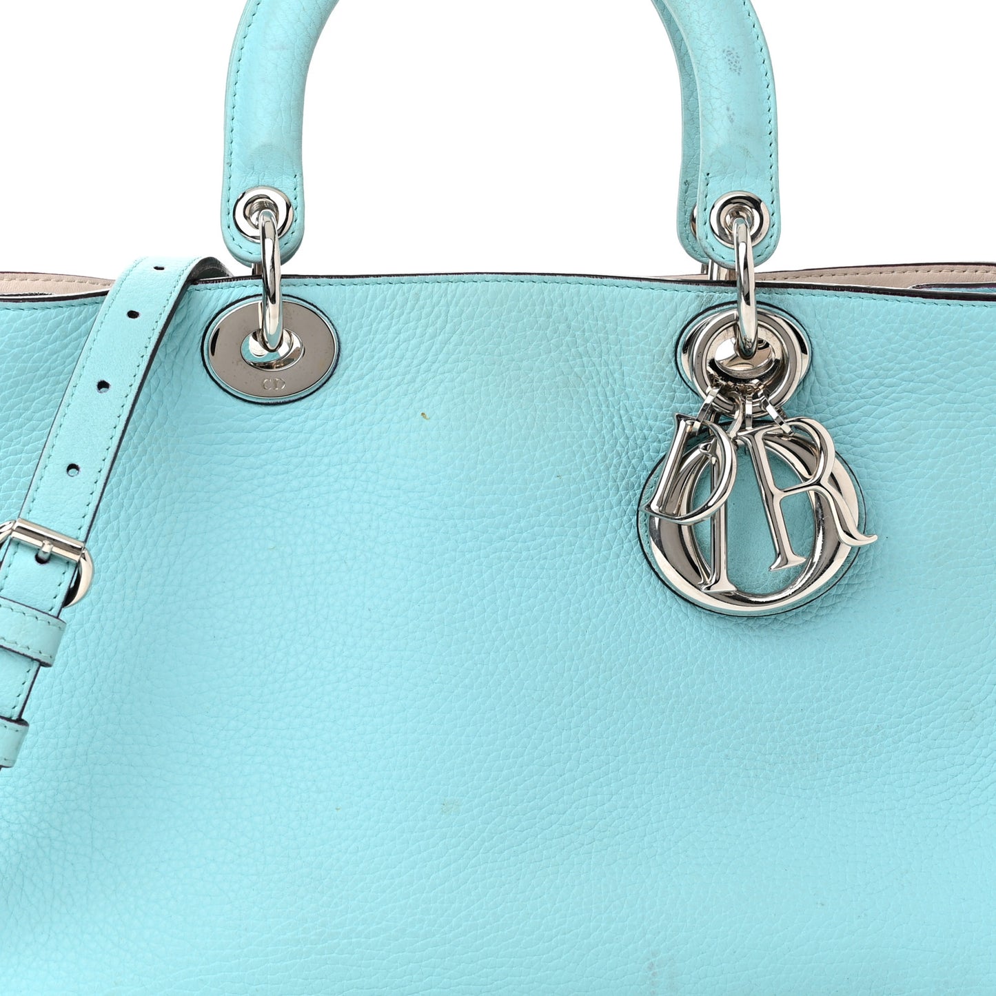 Smooth Calfskin Medium Diorissimo Tote Light Blue