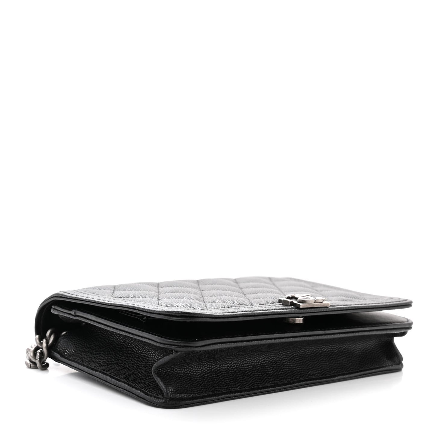 Caviar Quilted Boy Wallet On Chain WOC Black