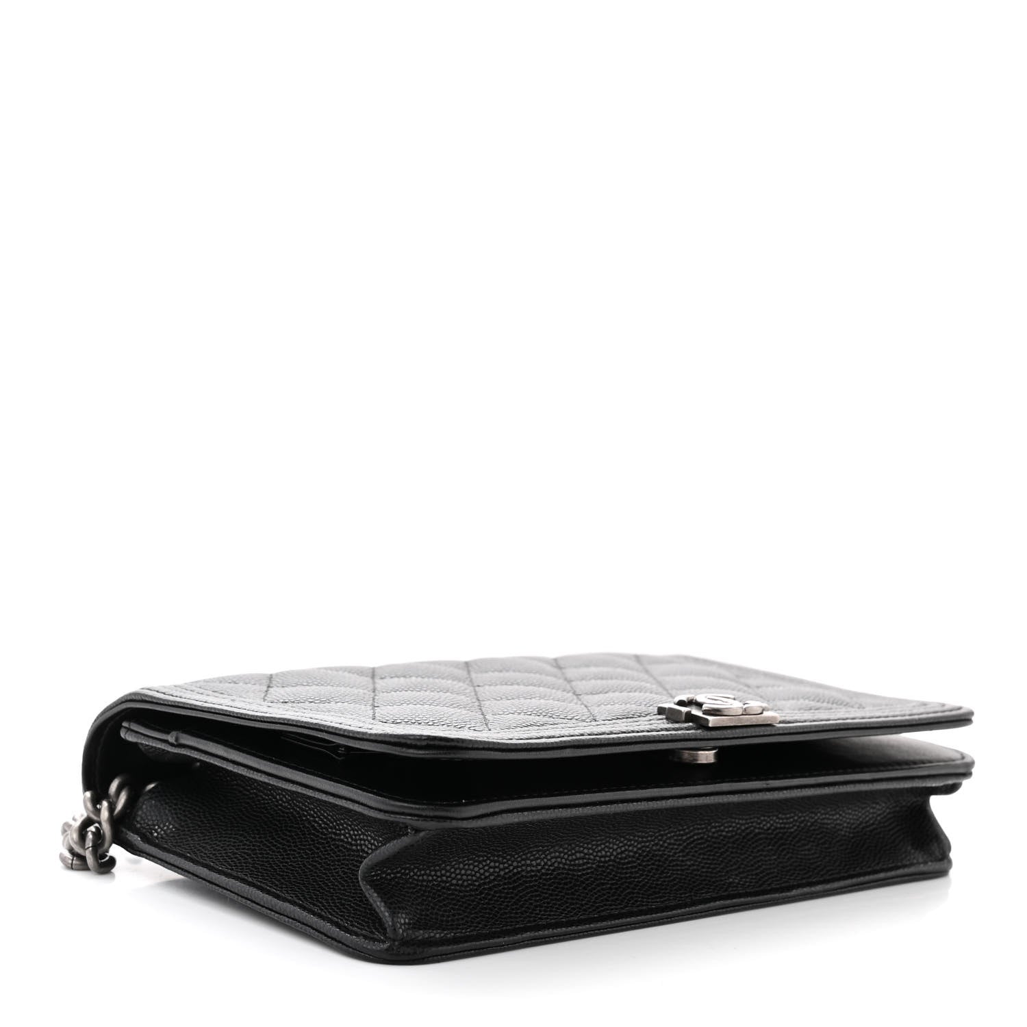 Chanel Caviar Quilted Boy Wallet On Chain WOC Black 4 of 12