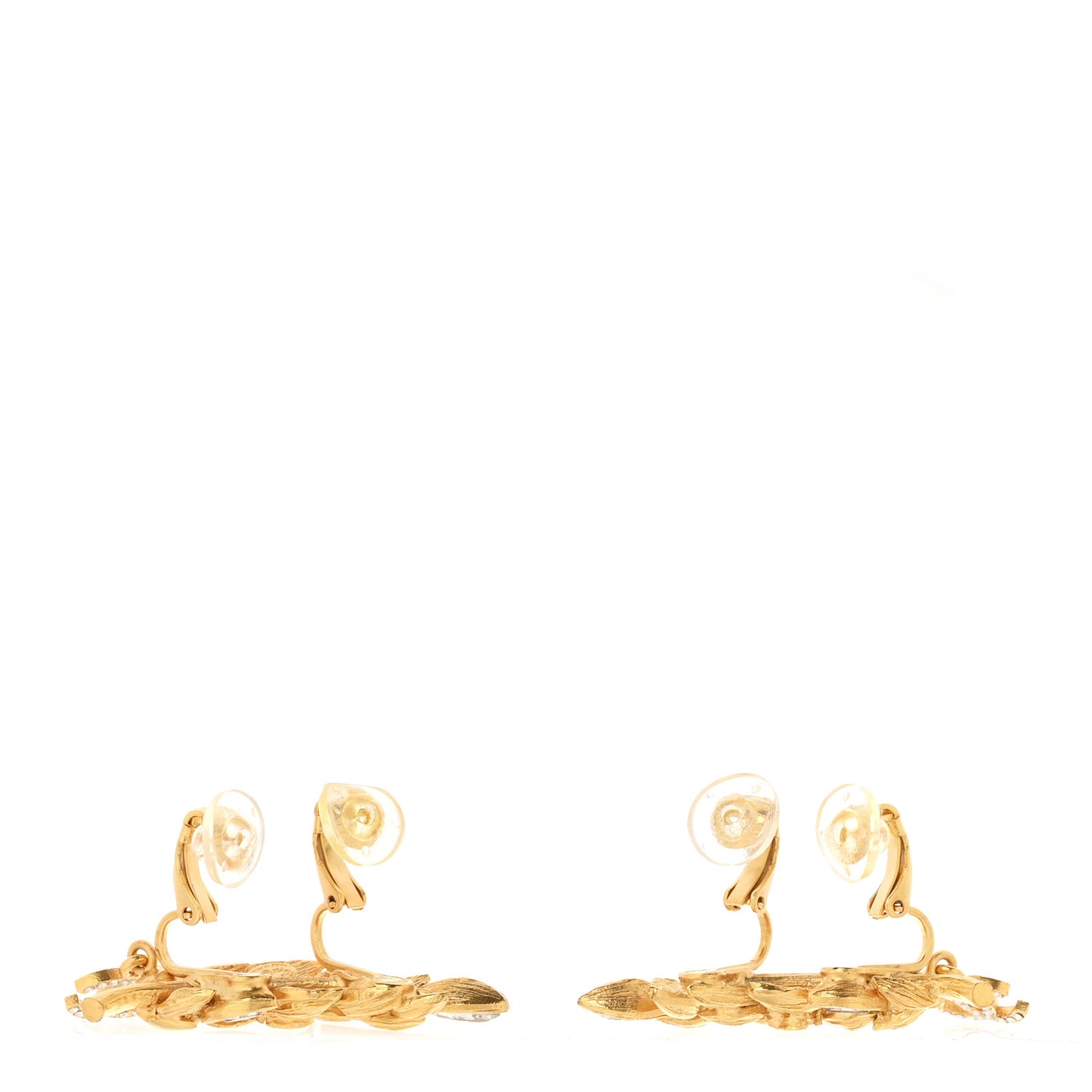 Crystal Sparkling Wheat CC Clip On Earrings Gold
