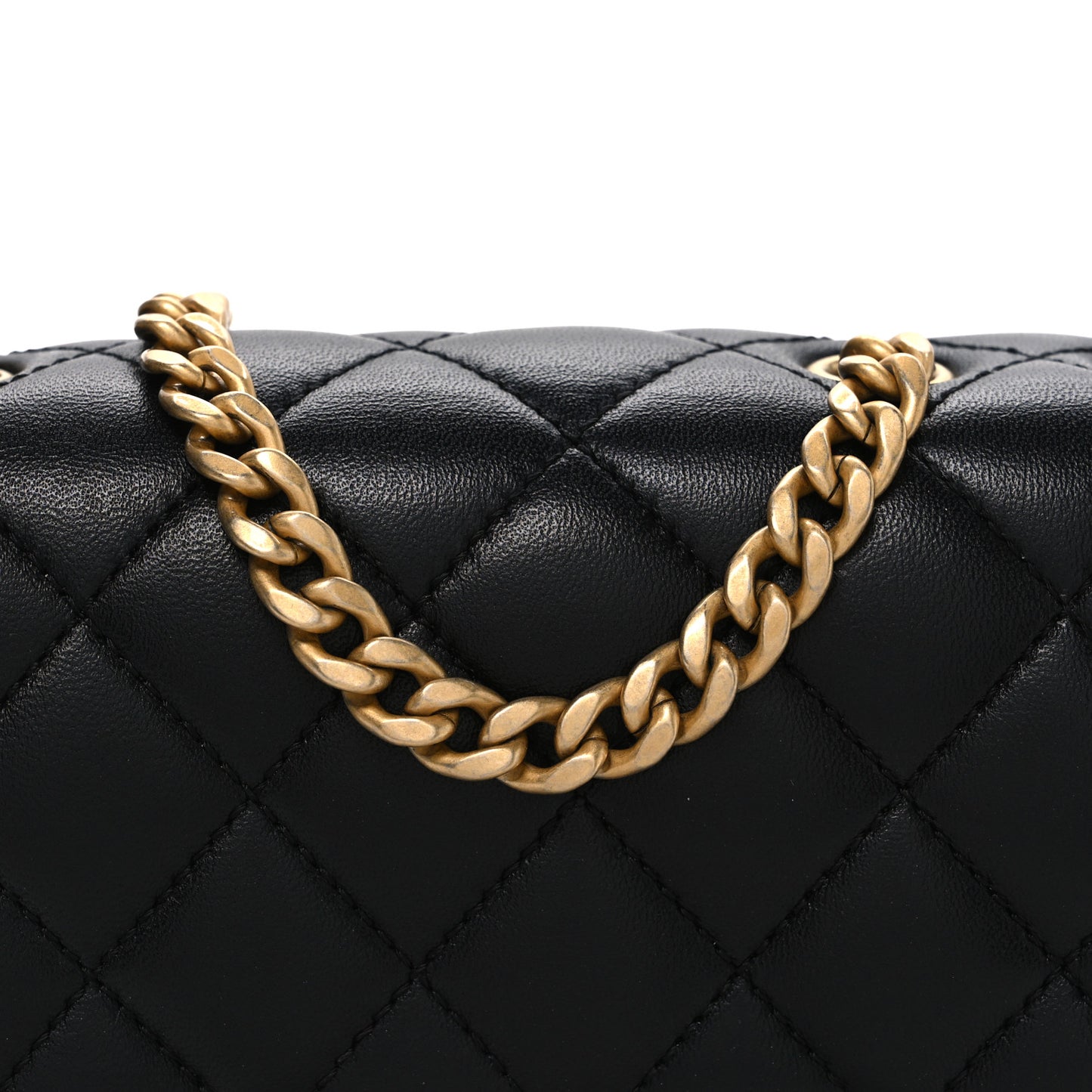 Lambskin Quilted Mini Sweet Camellia Flap Black