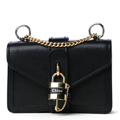 Chloe Shiny Goatskin Calfskin Mini Aby Chain Shoulder Bag Black 1 of 4
