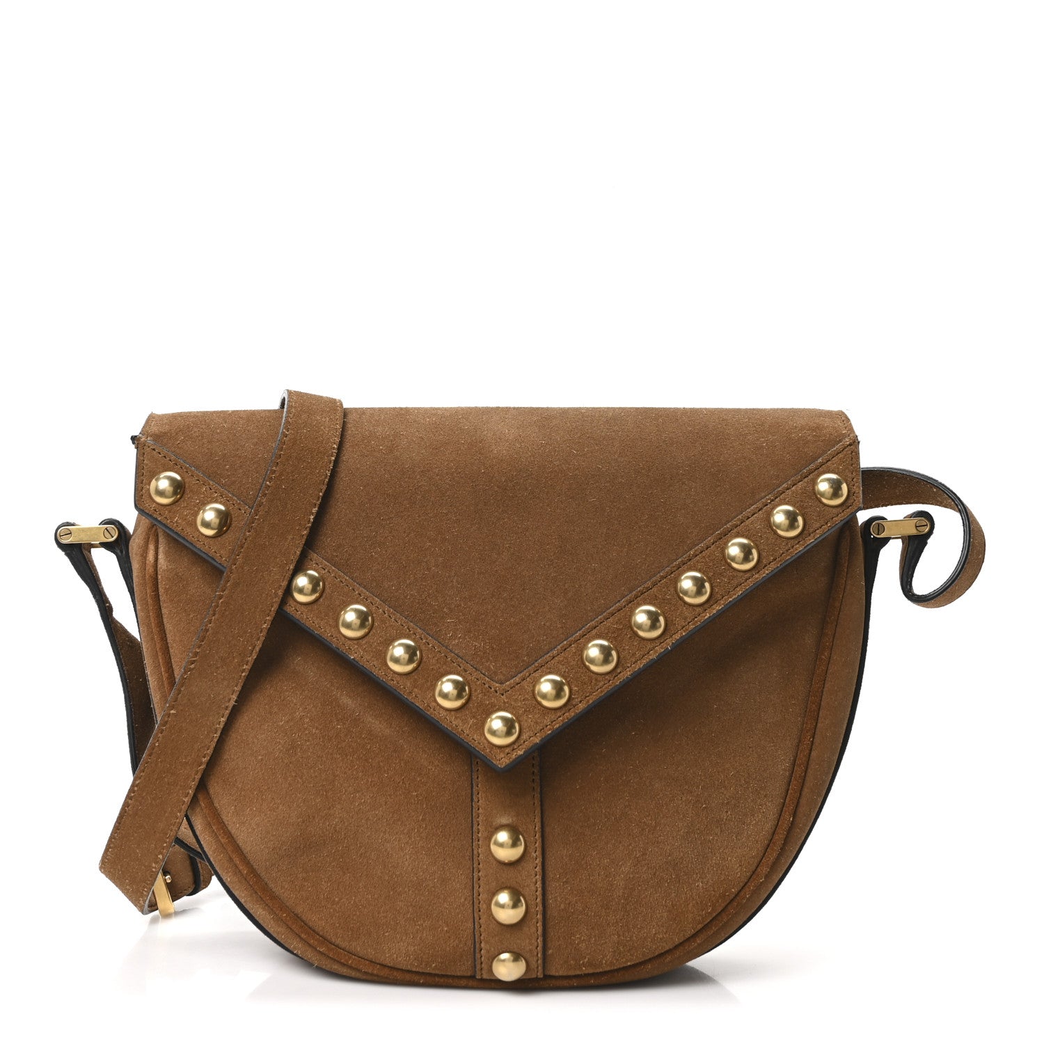 Saint Laurent Suede Y Studs Satchel Brown 1 of 10