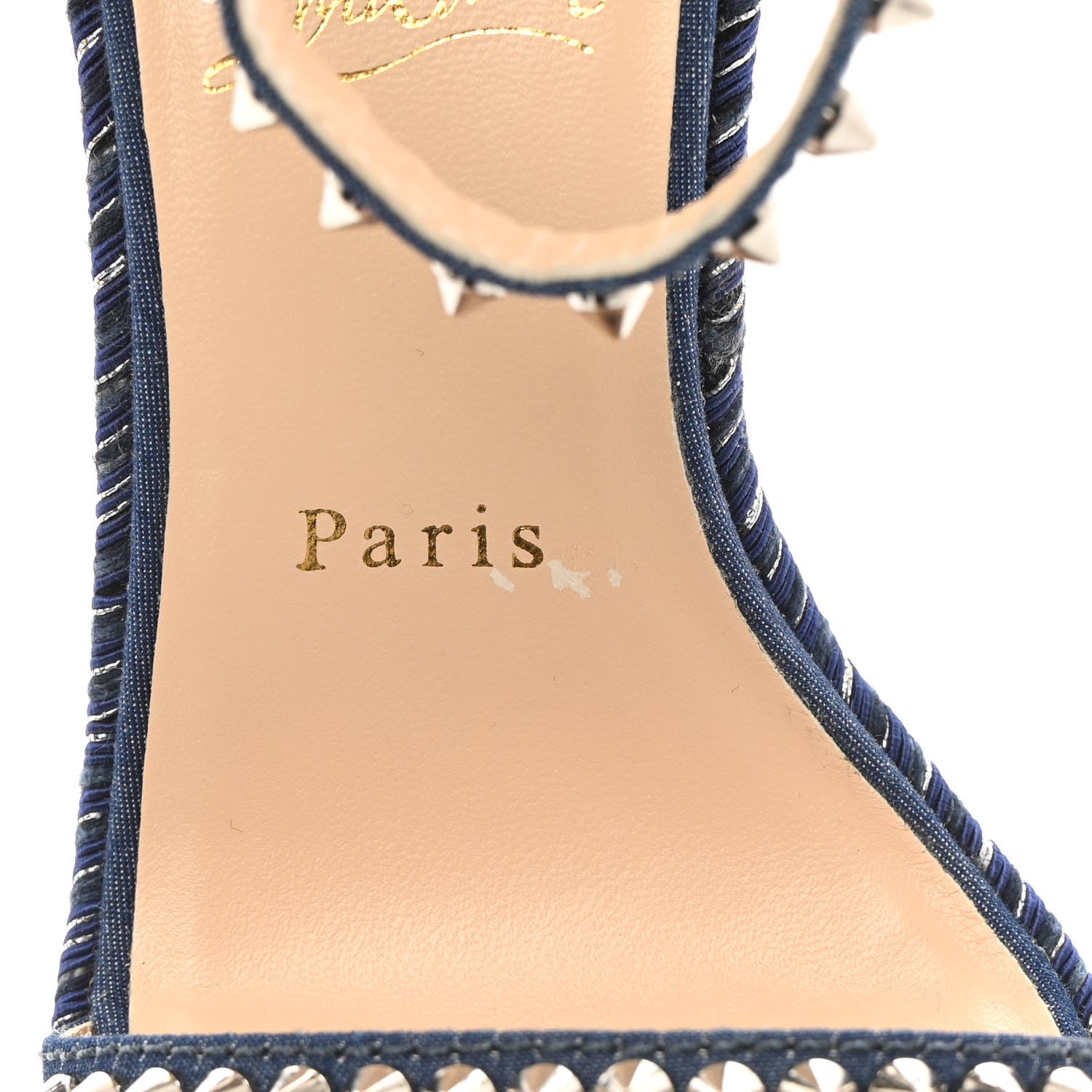 Christian Louboutin Denim Madmonica 120 Wedge Sandals 37 Blue 11 of 11