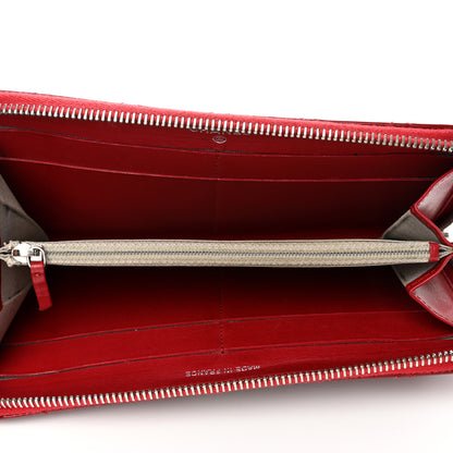 Chanel Patent Quilted Brilliant Zip Around Wallet Red 5 of 8