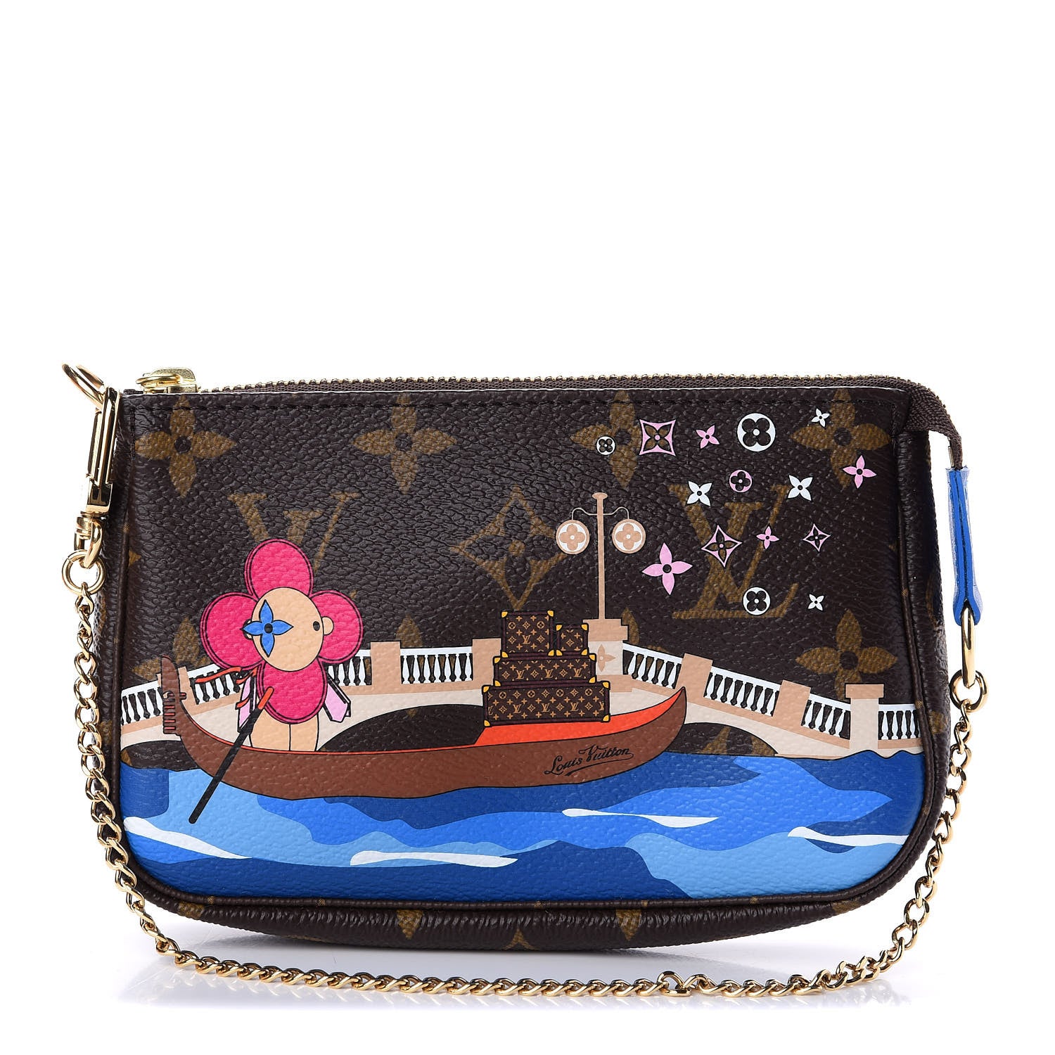 Louis Vuitton Monogram 2019 Christmas Animation Mini Venice Pochette Accessories Blue 1 of 10