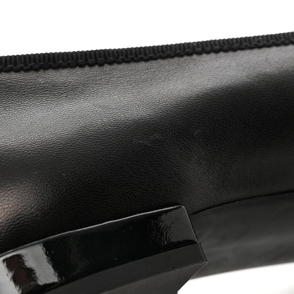 Prada Nappa Vernice Cap Toe Logo Bow Ballerina Flats 35 Black 11 of 14