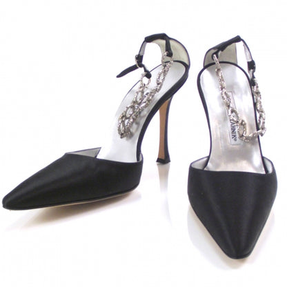 FASHIONPHILE MANOLOBLAHNIKSatinJeweledAnklePumps39.5 1 of 7