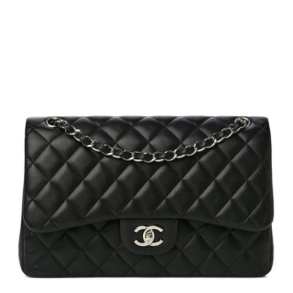 Chanel Lambskin Quilted Jumbo Double Flap Black 1 of 22