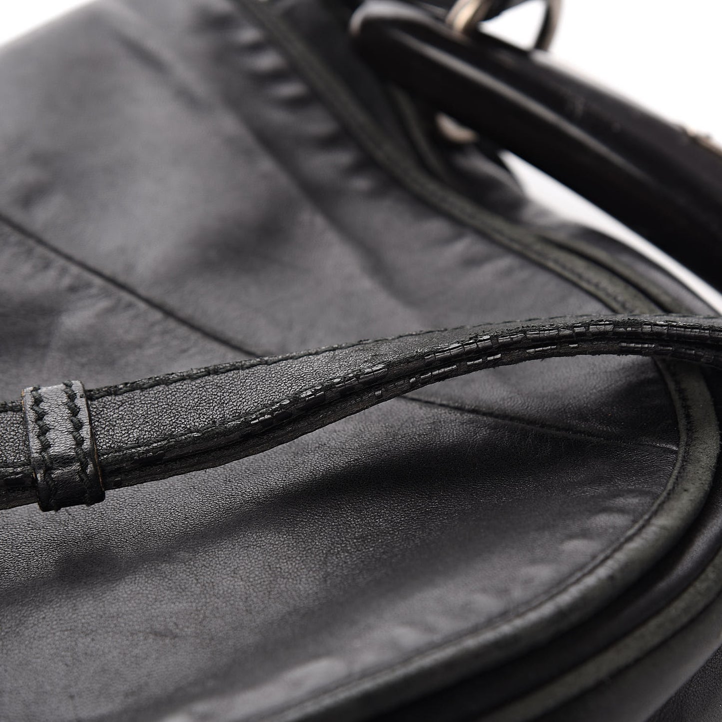 Lambskin Horn Messenger Bag Black