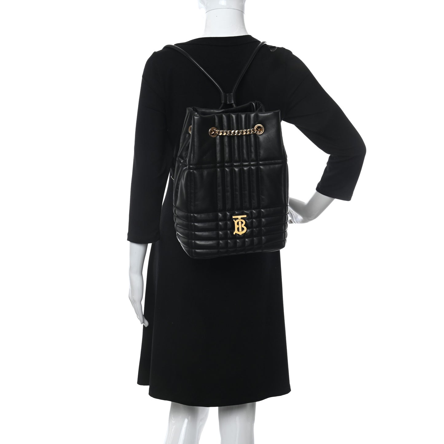 Lambskin Quilted Medium Lola Backpack Black