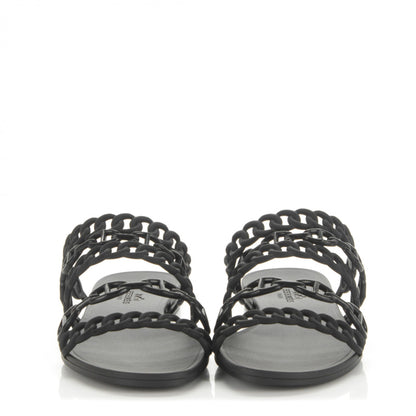 Hermes Rubber Chaine d'Ancre Nude Sandals 38 Black 2 of 7
