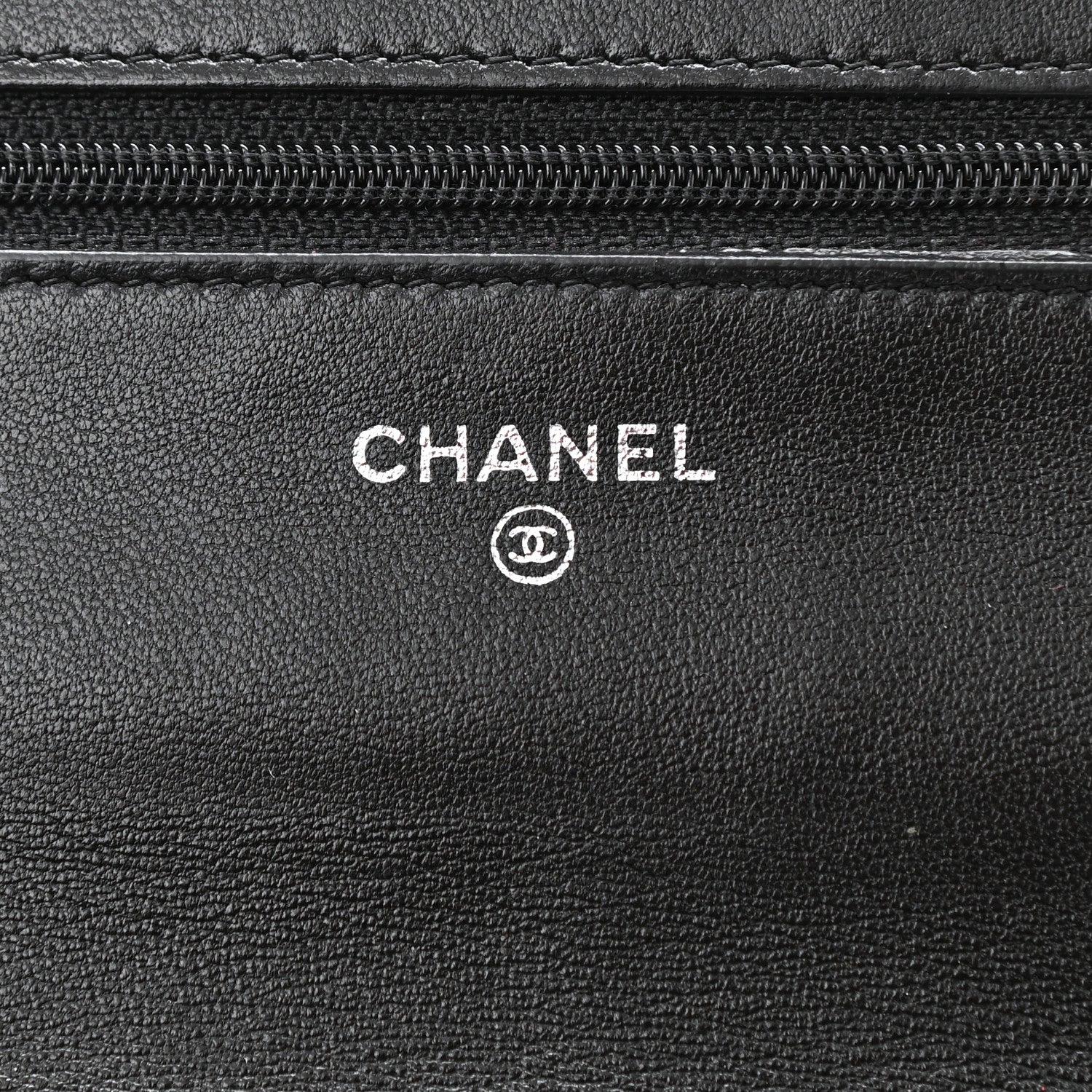 Chanel Lambskin Camellia Embossed Wallet on Chain WOC Black 6 of 11