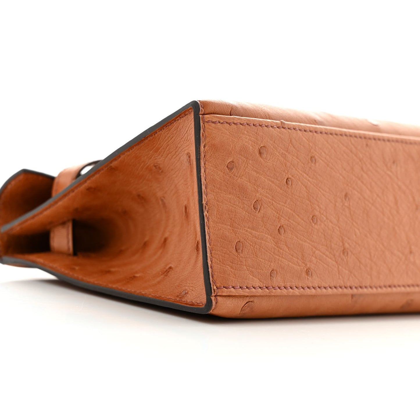 Ostrich Kelly Pochette Cognac