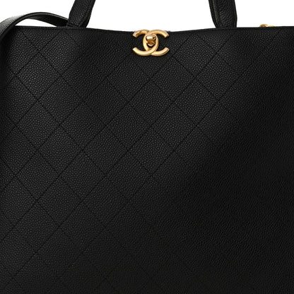 Chanel Caviar Stitched Large Shopping Tote Bag Black 9 of 11