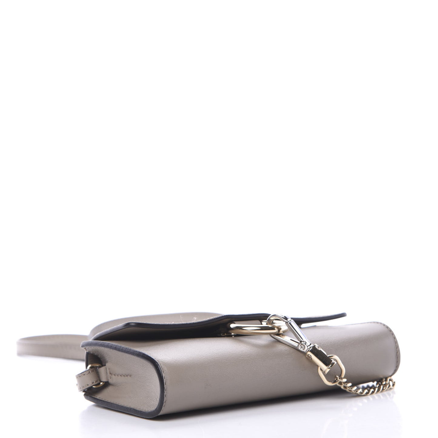 Suede Calfskin Mini Faye Shoulder Bag Motty Grey