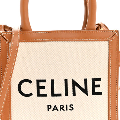 Celine Canvas Calfskin Mini Vertical Cabas Natural Tan 9 of 13