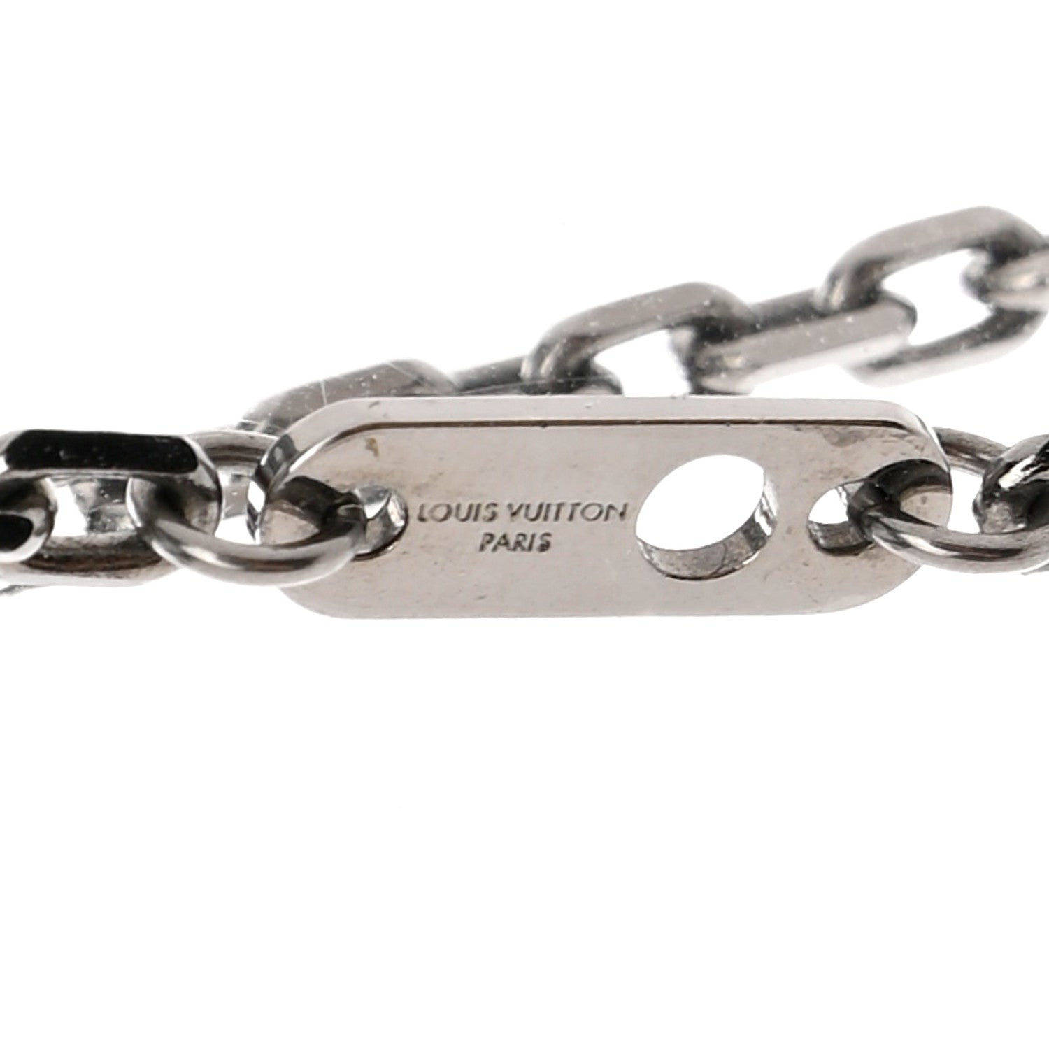 Louis Vuitton Metal Initial Arc City Pendant Necklace Silver Silver 5 of 8