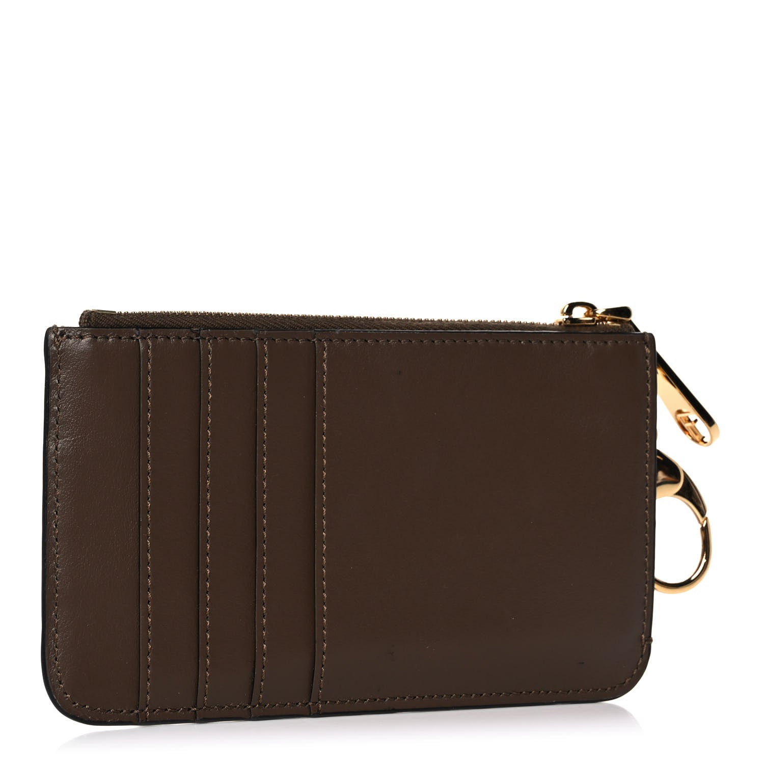 Fendi Vitello Soft F is Fendi Bi-Color FF 1974 Embossed Key Case Pouch Maya Black 3 of 7