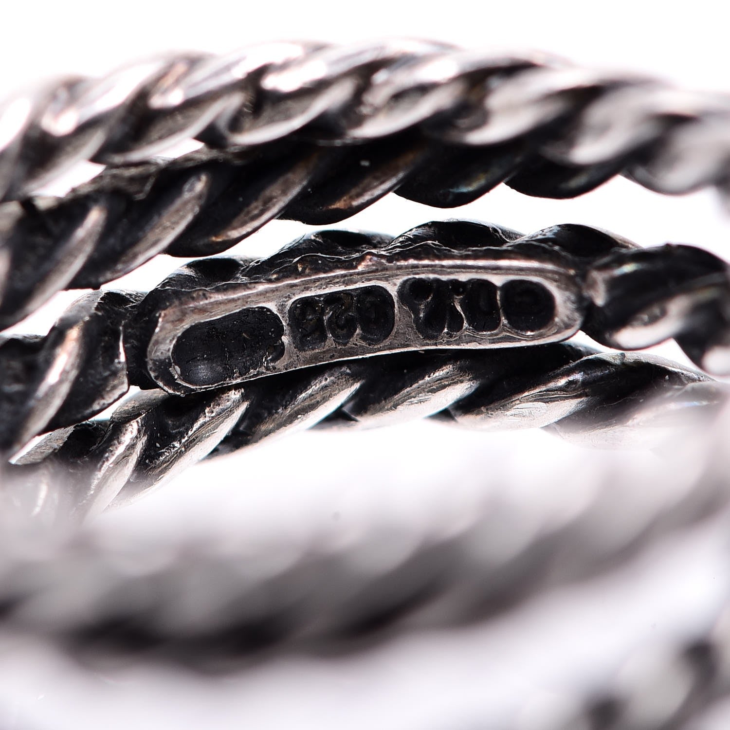 David Yurman Sterling Silver Diamond 10mm X Crossover Ring 51 5.75 5 of 5