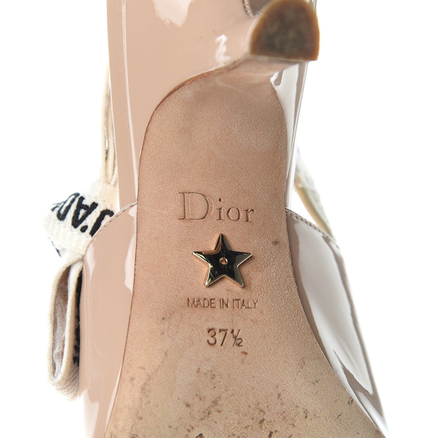 Patent Ribbon J'Adior Slingback 65mm Pumps 37.5 Nude