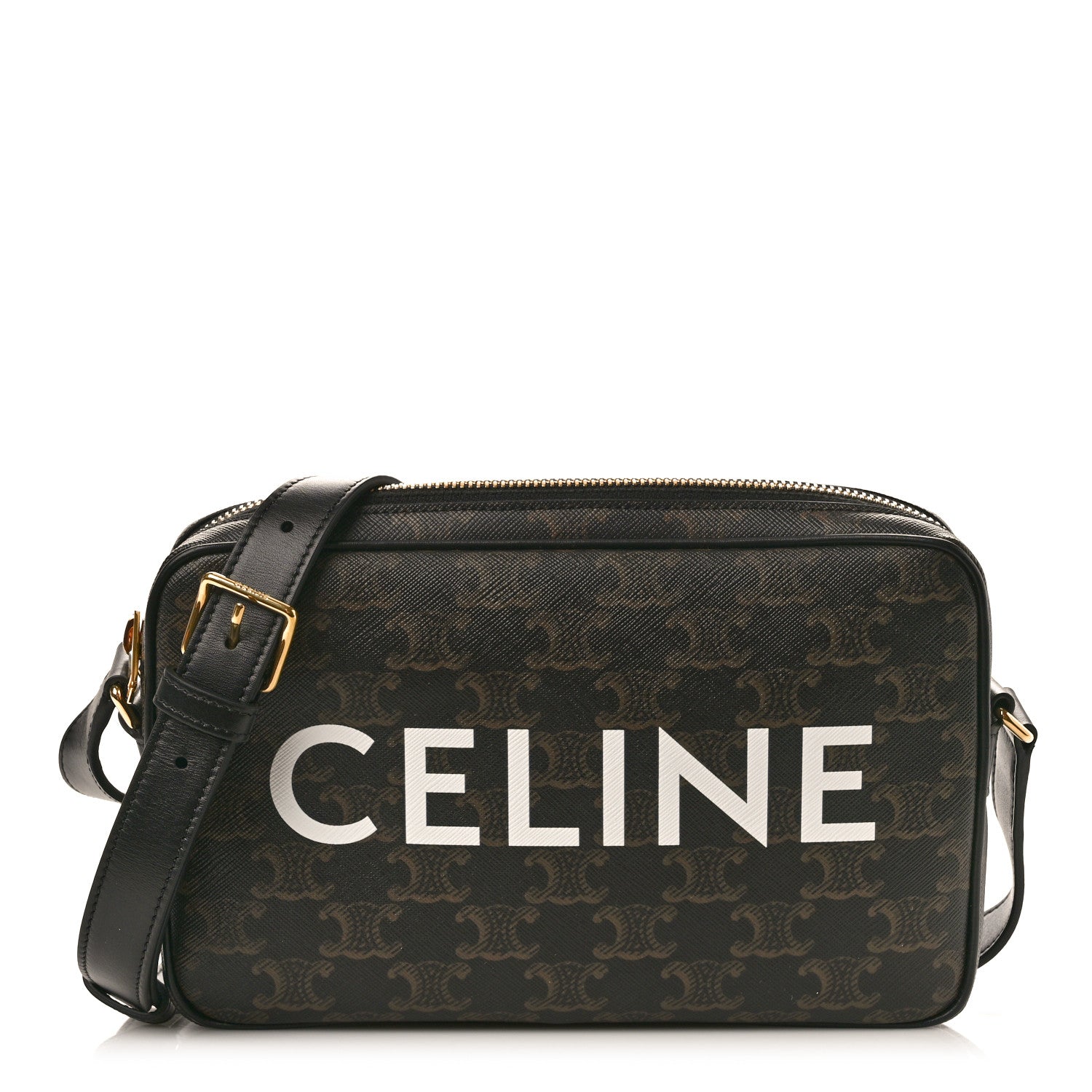 Celine Triomphe Canvas Medium Messenger Bag Black 1 of 10