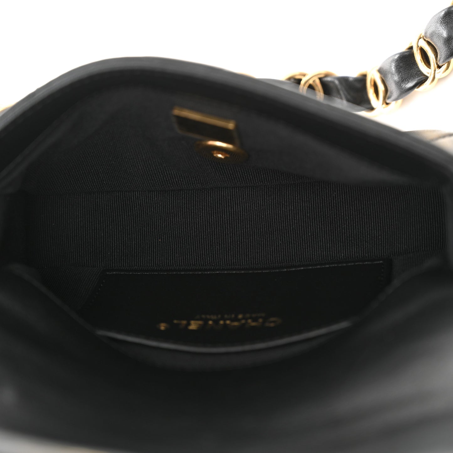 Lambskin Quilted Mini Flap CC Links Flap Black