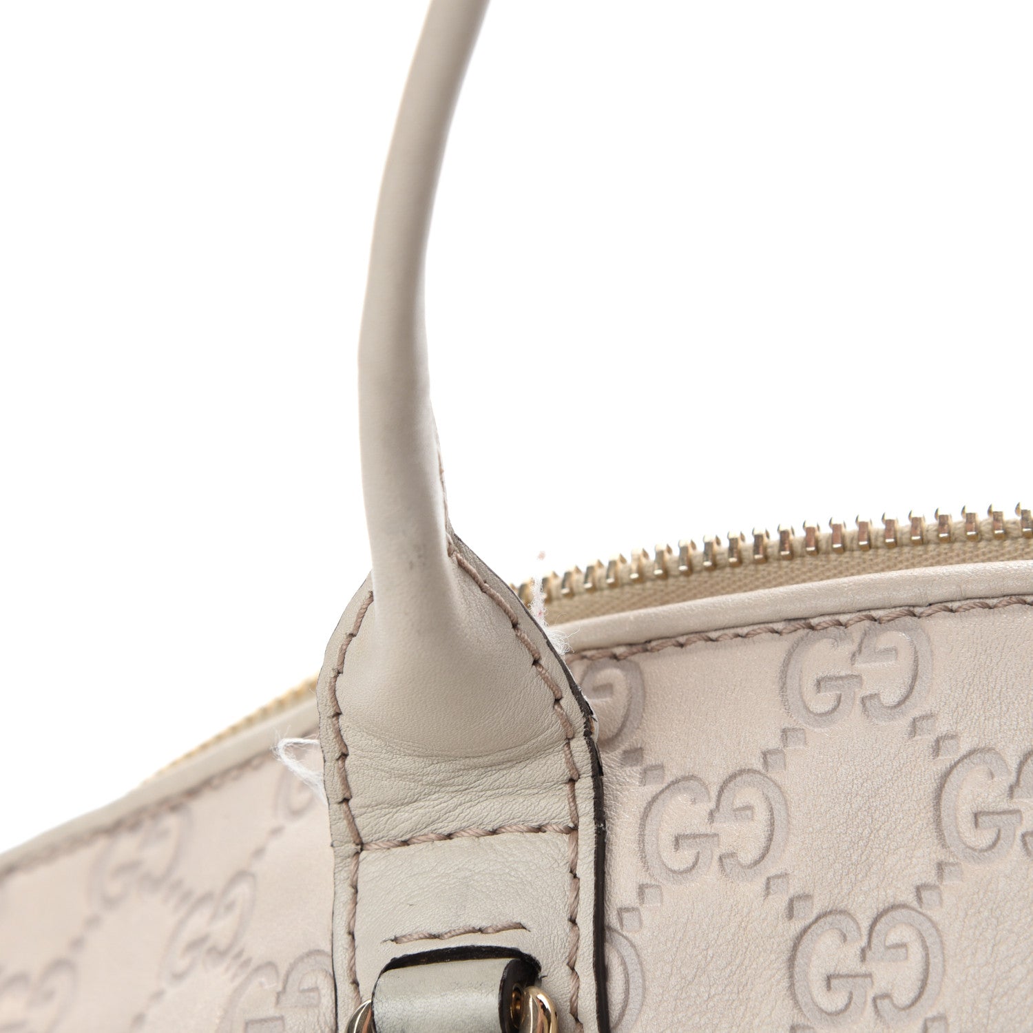 Gucci Guccissima Heart Bit Charm Top Handle Tote Off White 13 of 19