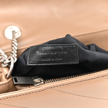 Saint Laurent Calfskin Y Quilted Monogram Medium Loulou Chain Satchel Dark Beige 8 of 13