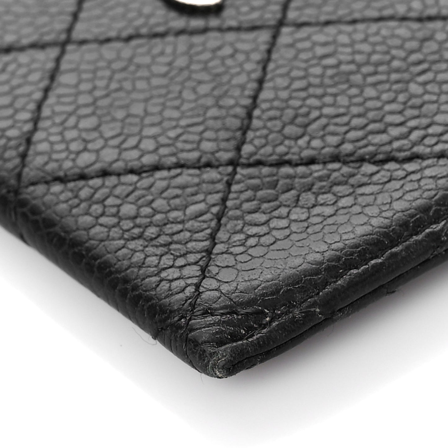 Caviar Quilted Card Holder Black