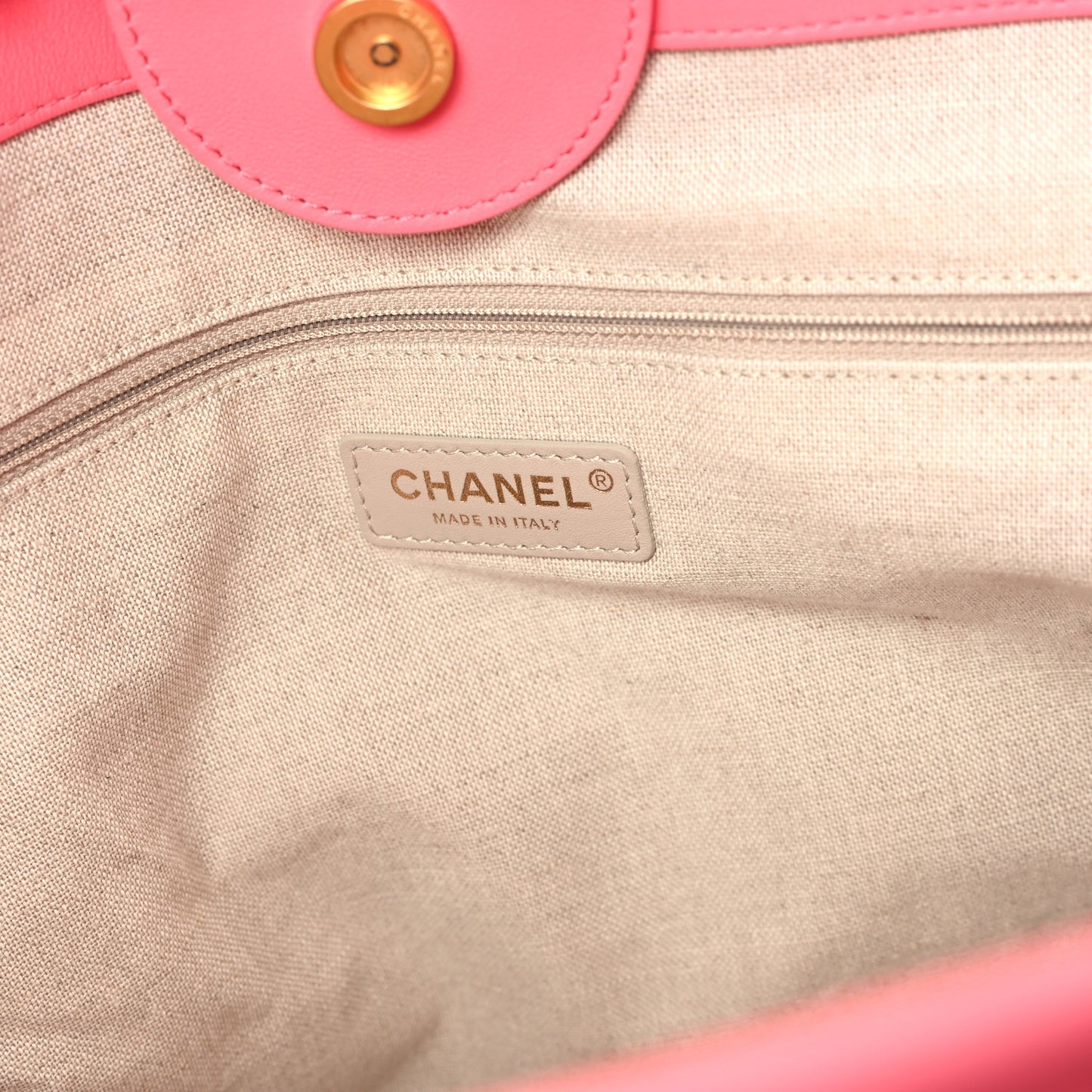 Calfskin Medium Deauville Tote Coral Pink