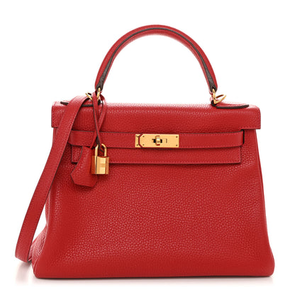 Hermes Togo Kelly Retourne 28 Rouge Casaque 1 of 12