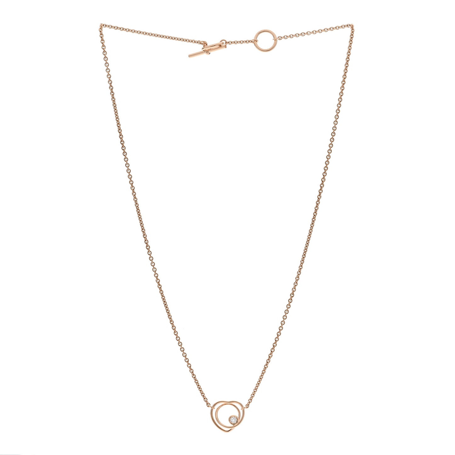 18K Rose Gold Diamond TPM Vertige Coeur Necklace ST