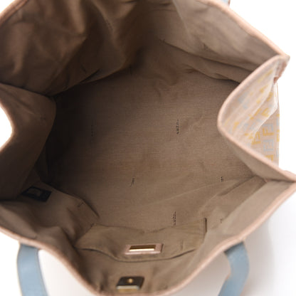Fendi Zucchino Vitello Shopping Tote Beige Pastel Cipria 4 of 13