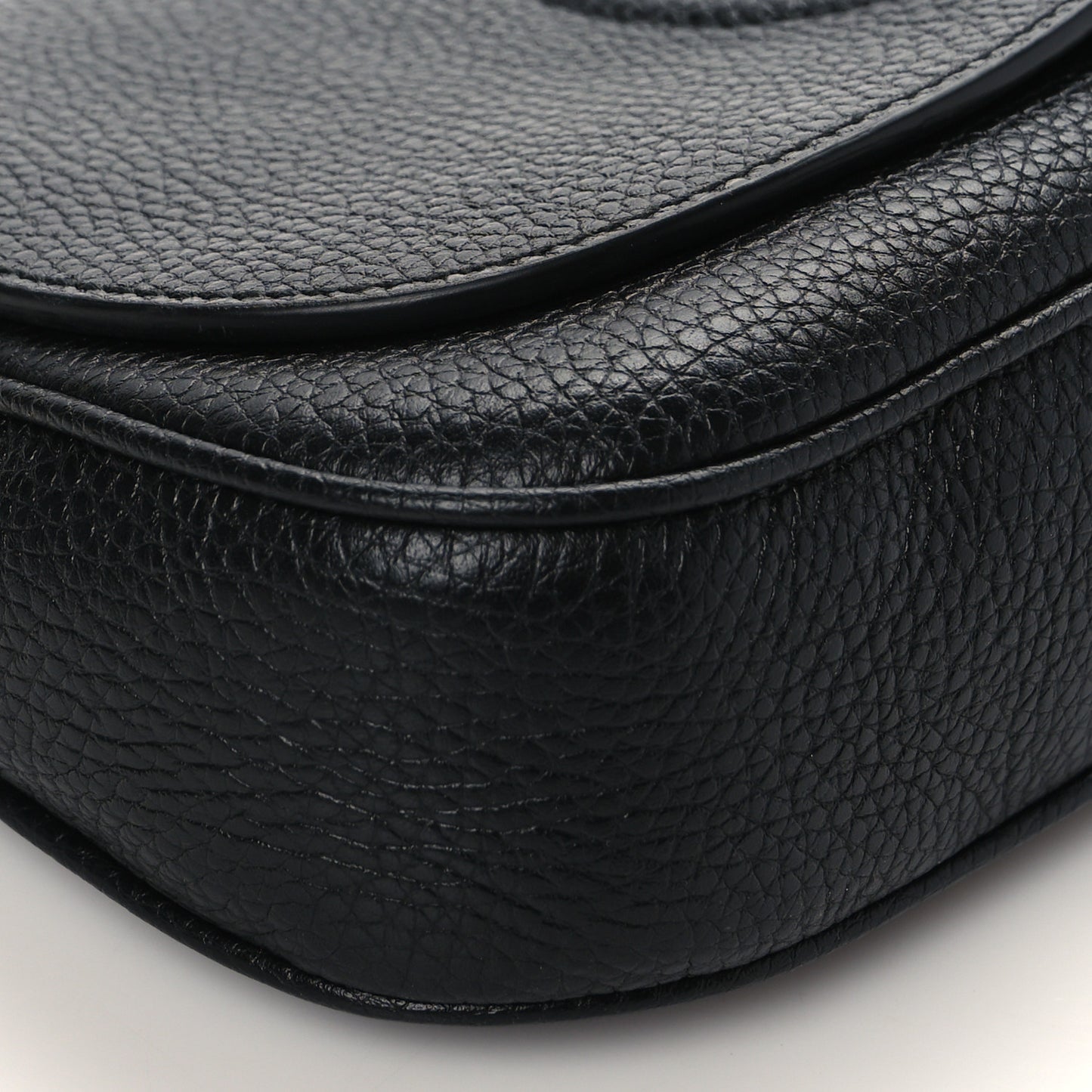 Pebbled Calfskin Medium Soho Flap Crossbody Black