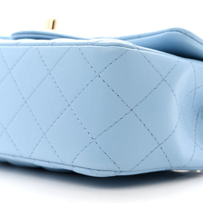 Chanel Lambskin Quilted Mini Rectangular Flap Light Blue 10 of 11