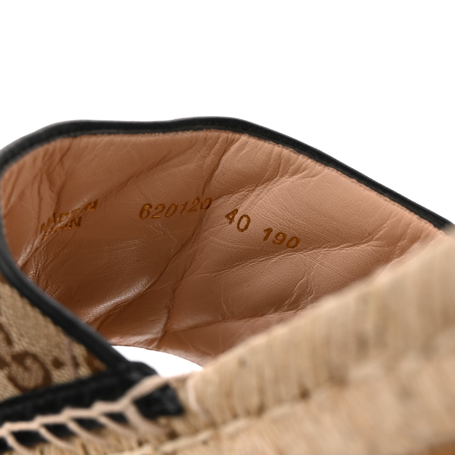 Gucci Monogram Matelasse GG Marmont Espadrille 20mm Slide Sandals 40 Beige Ebony Black 8 of 11