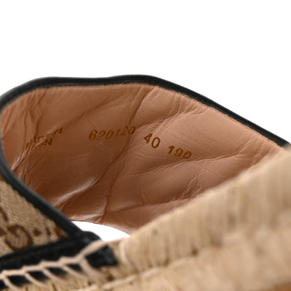 Gucci Monogram Matelasse GG Marmont Espadrille 20mm Slide Sandals 40 Beige Ebony Black 8 of 11