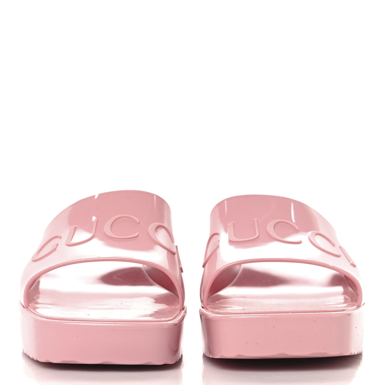 Gucci Rubber Gucci Logo Womens Platform 20/60mm Slide Sandals 39 Wild Rose 3 of 9