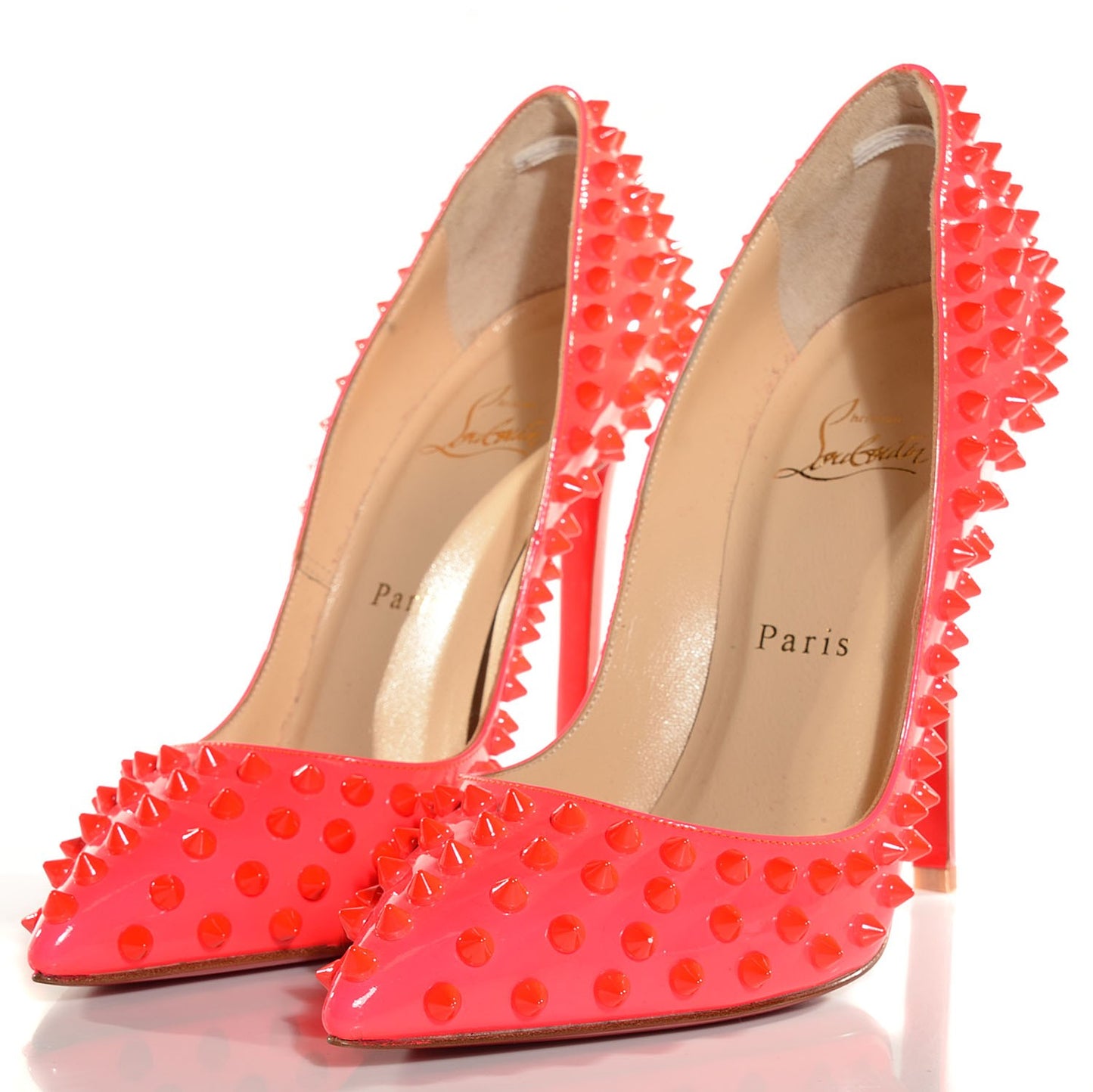 Patent Pigalle Spikes 120 Pumps 37.5 Fluo Rose Paris
