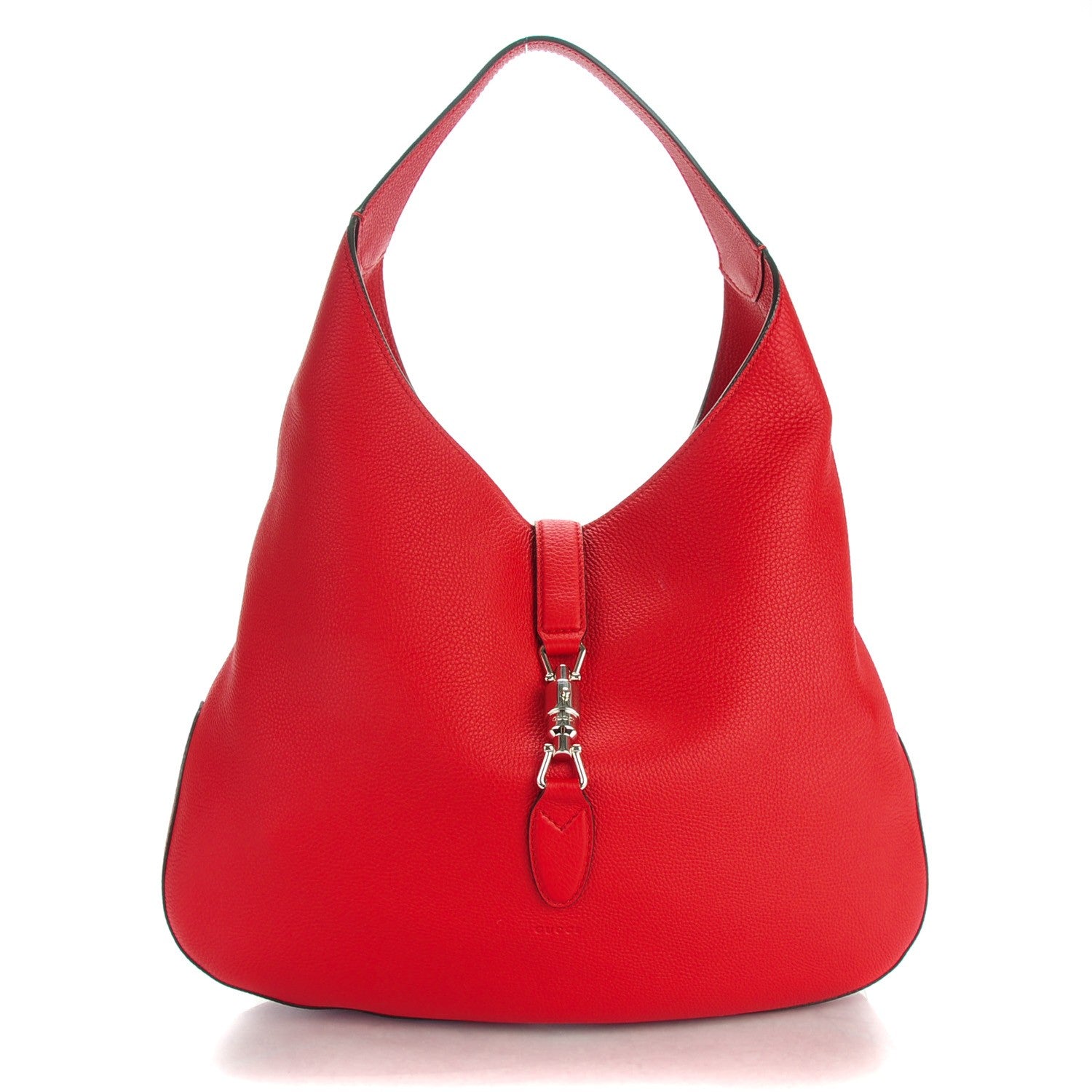Gucci Soft Grained Calfskin Large Jackie Hobo Hibiscus Red 1 of 8