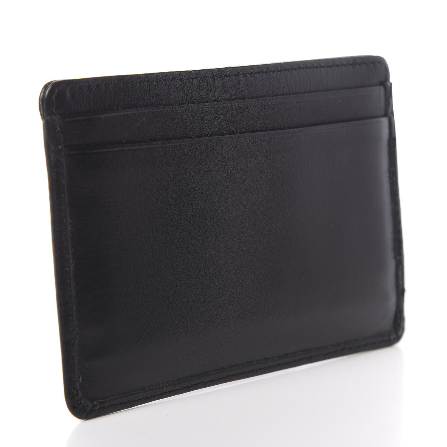 Chanel Calfskin Quilted Cambon Card Holder Black White 3 of 7
