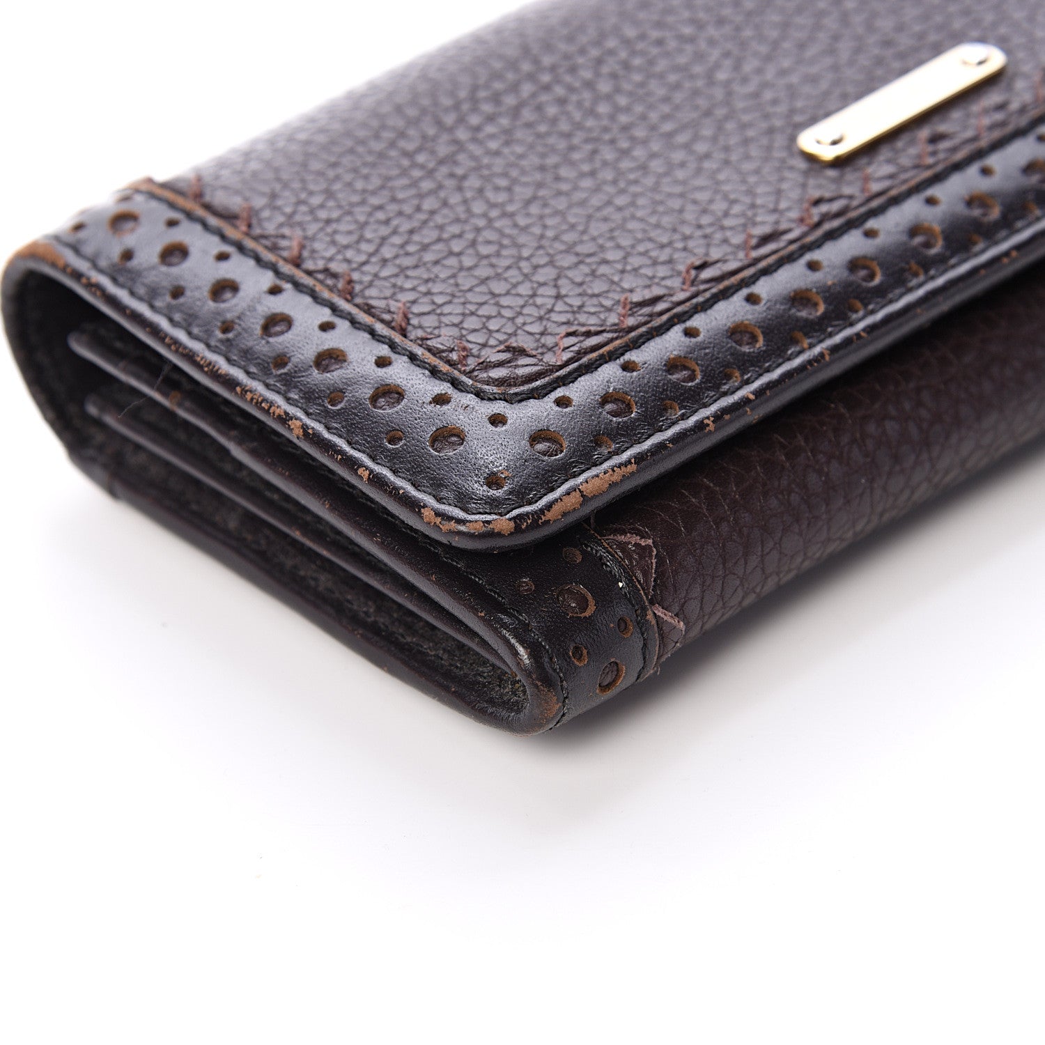 Burberry Grainy Calfskin Continental Wallet Dark Brown 13 of 17