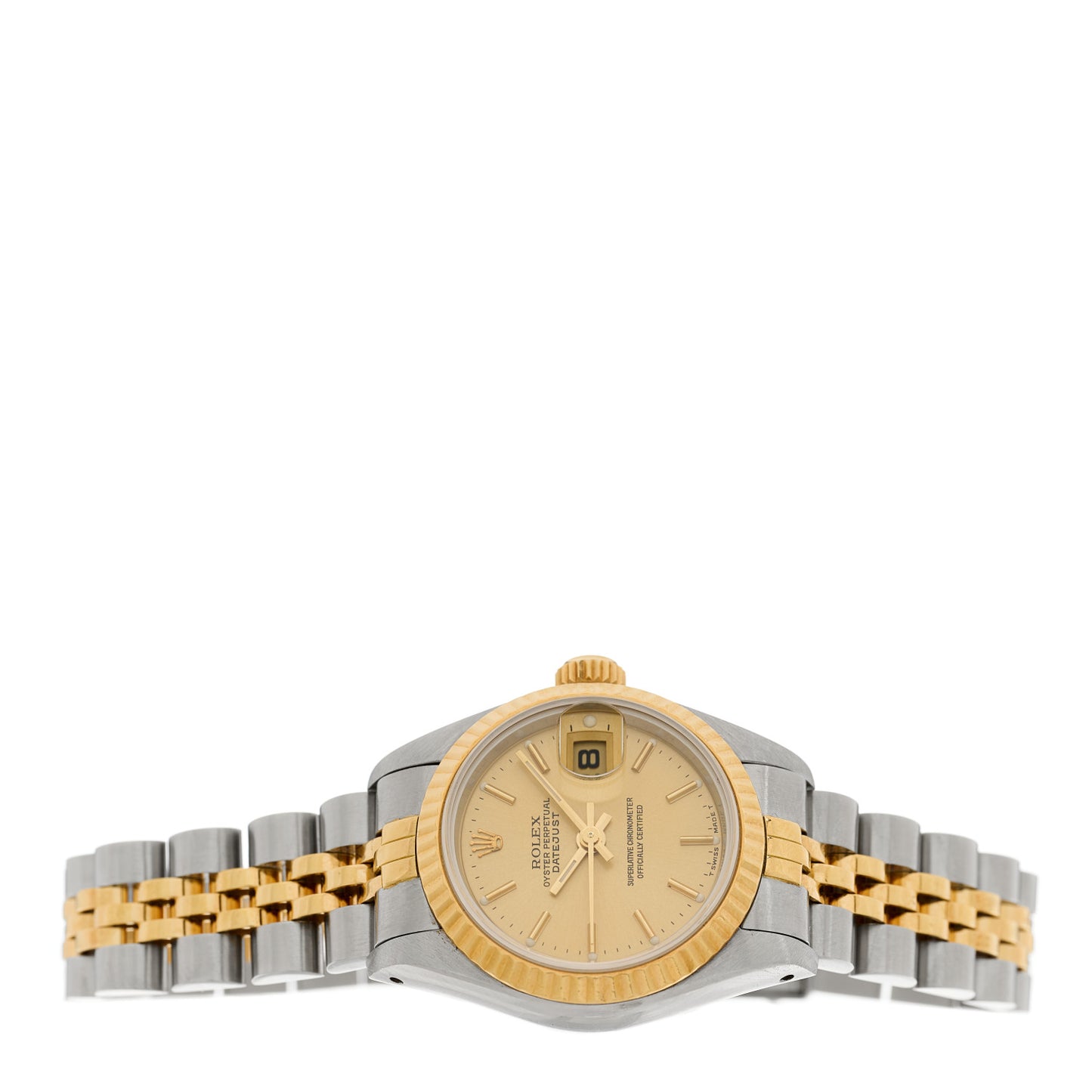 Stainless Steel 18K Yellow Gold 26mm Oyster Perpetual Datejust Watch Champagne 69173