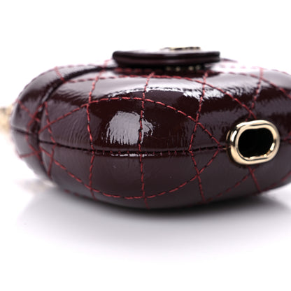 Chanel Glazed Calfskin Quilted Airpods Pro Case With Chain Burgundy 7 of 9